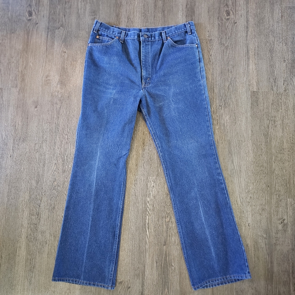 Vintage Mens Plain Pockets Jeans Size 37x33